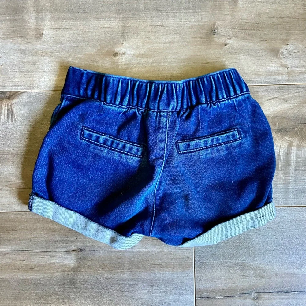 OshKosh Sailor Button Front Stretch Denim Shorts with Cuffed Hem
